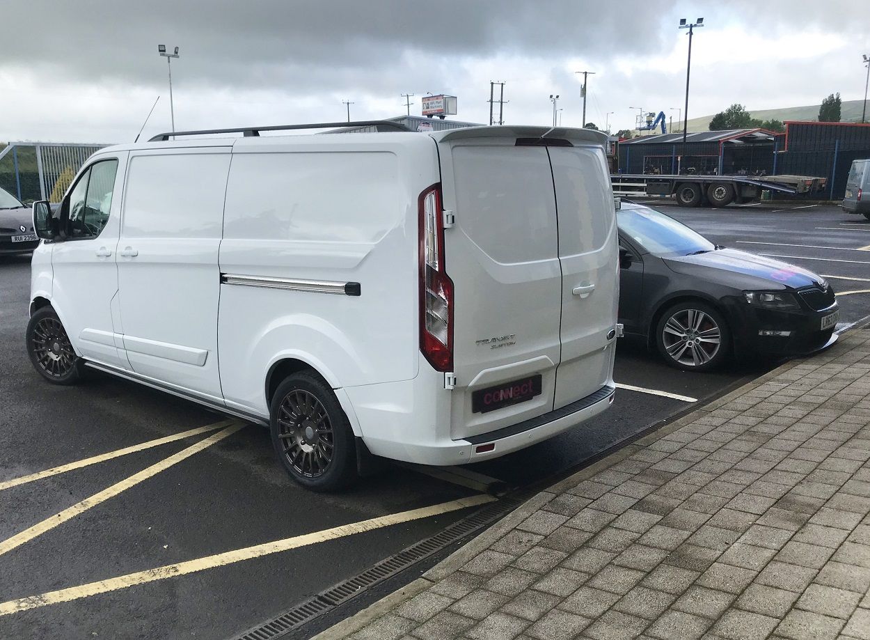Ford Transit Custom with rear sensors fitted in maghera